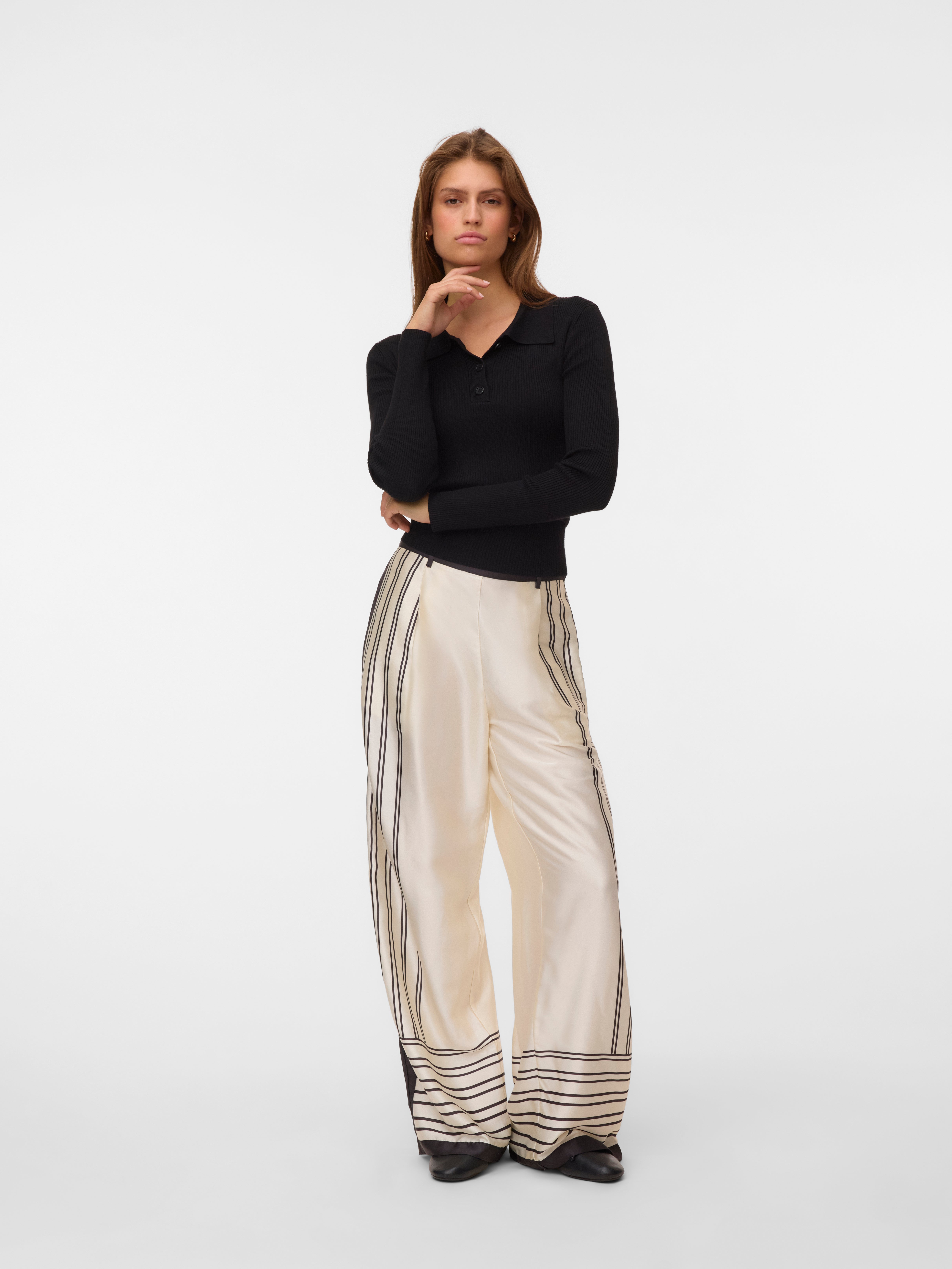 VMEVINA Mid waist Broek