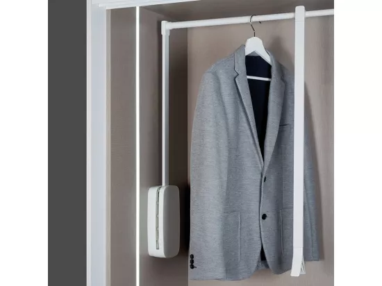 Penderie rabattable blanche pour armoire Sling Largeur télescopique réglable de 45 à 60 cm