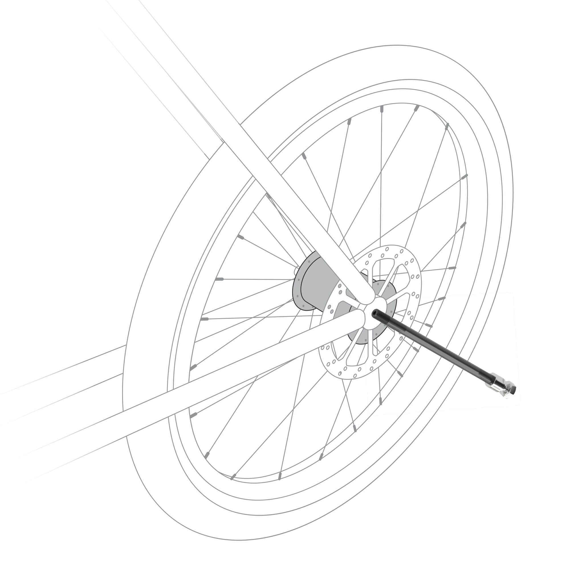 Steckachse Black - 166 - 178mm (M12 x 1.5)