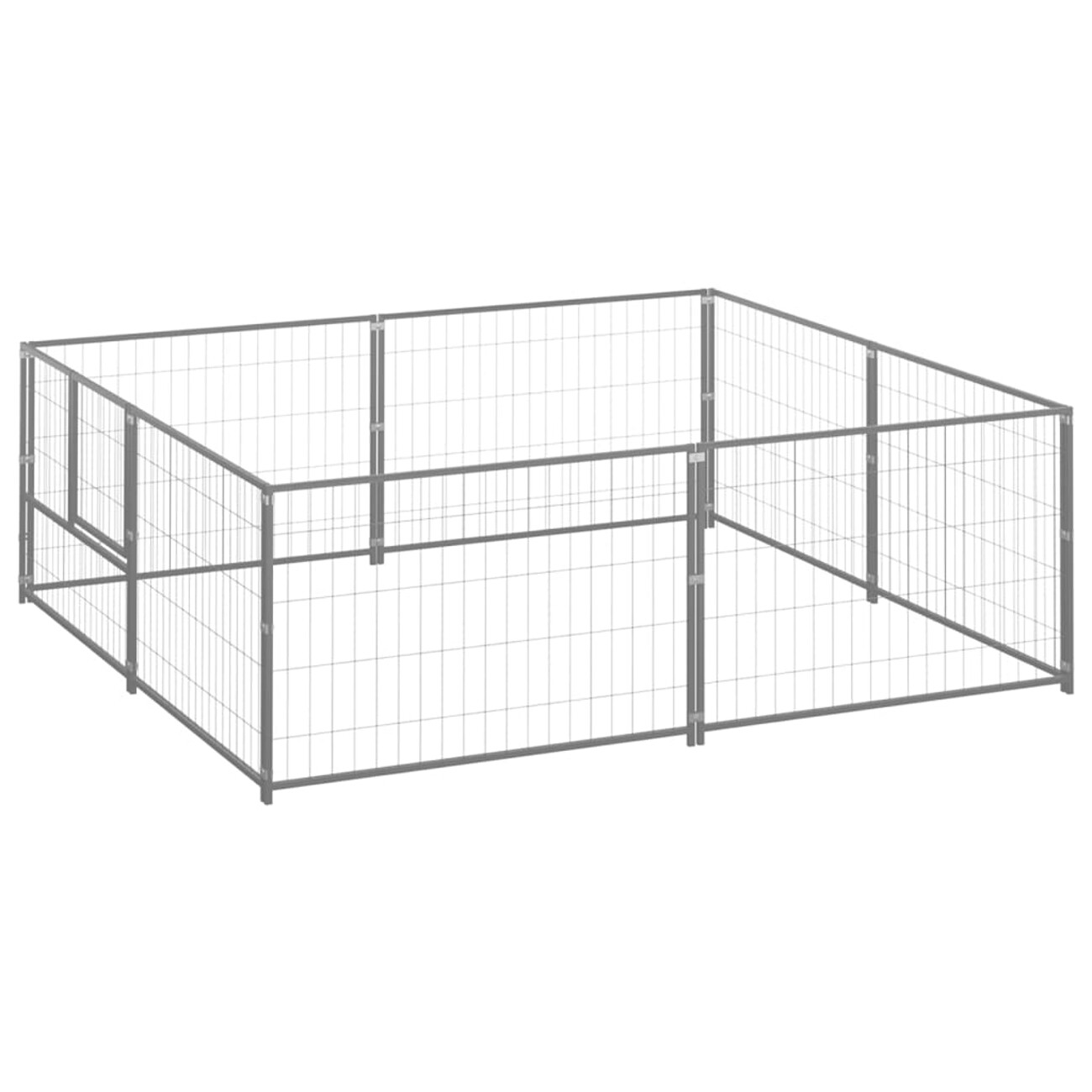VidaXL Hundezwinger Stahl silber 2 m, 3 m, 70 cm
