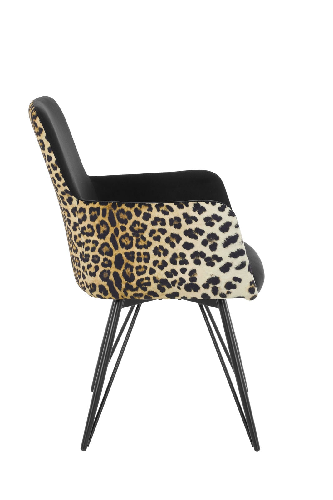Stuhl Nala Microfaser Velvet Leo/Schwarz 57x88x64 cm