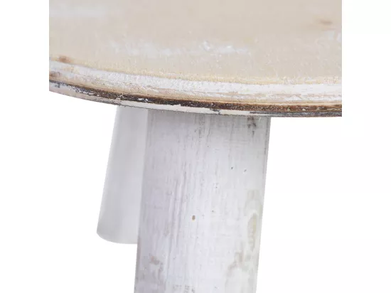 Support pour pot de fleurs en bois blanc 15x15x7h cm