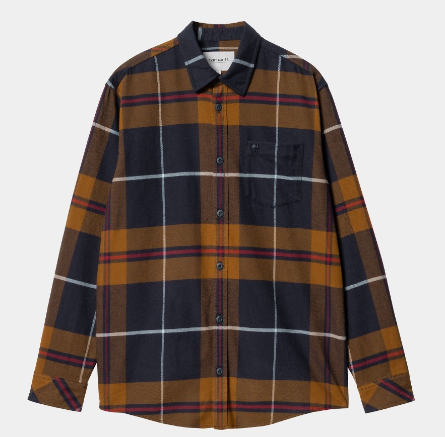 Carhartt WIP LS Garnett Shirt Deep H Brown
