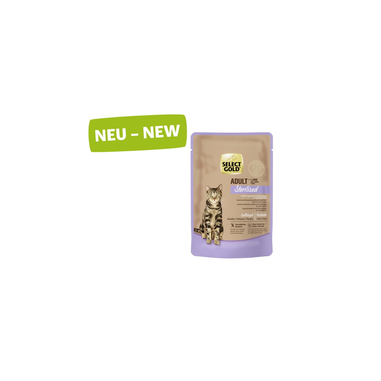 SELECT GOLD Nassfutter Adult Sterilized Geflügel 12x85g