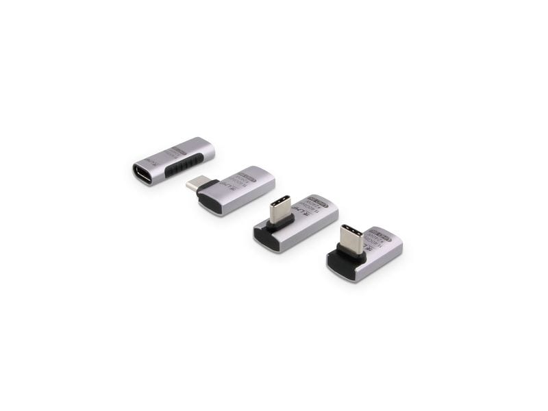 LMP USB-Adapter USB-C auf USB-C, 4-teilig 4x USB-C Adapter mit verschiedenen Winkeln, USB 4.0 / 240W / 40Gbps / 8K@60Hz