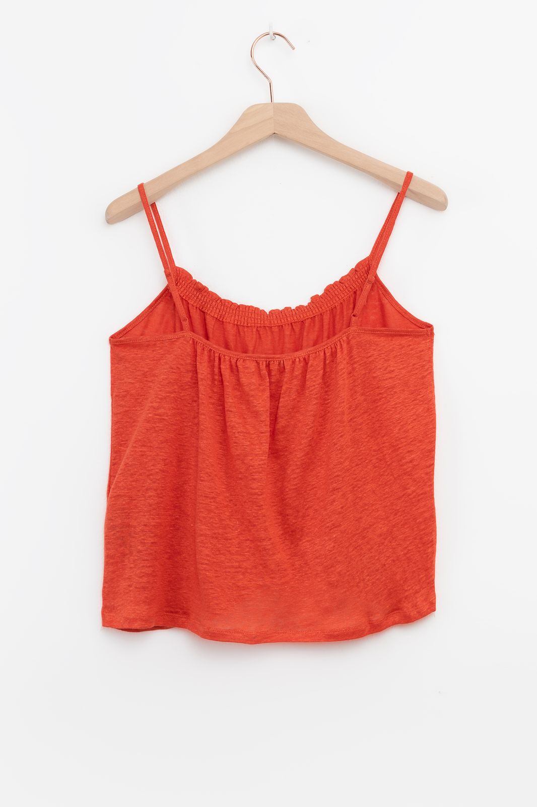 Oranje linnen singlet