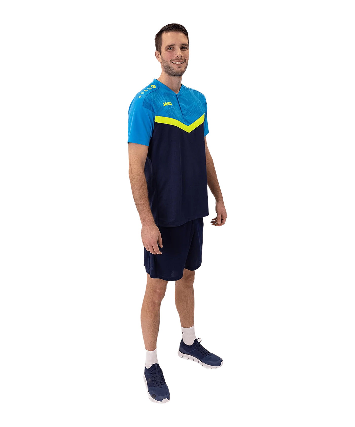 JAKO Iconic poloshirt blue yellow F914