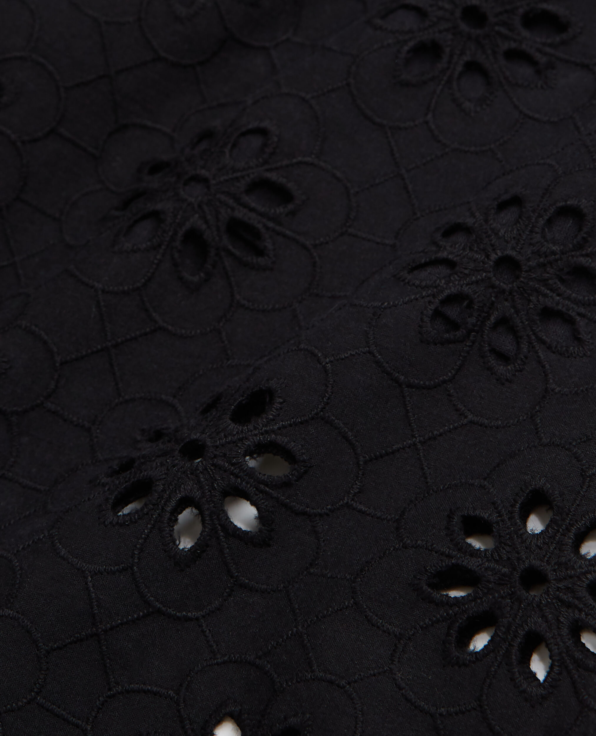 Pantalon noir en broderie Anglaise