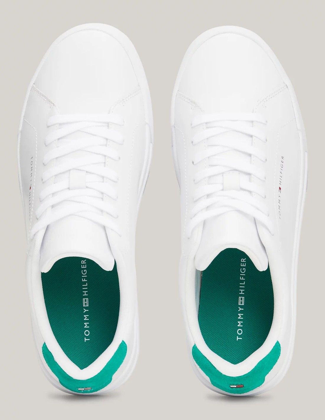tommy hilfiger Basket de ville Homme th court leather Blanc/Vert