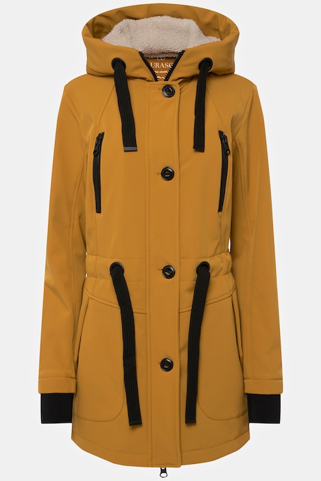 Softshell-Jacke, Fleece-Innenseite, Kapuze mit Teddyfutter