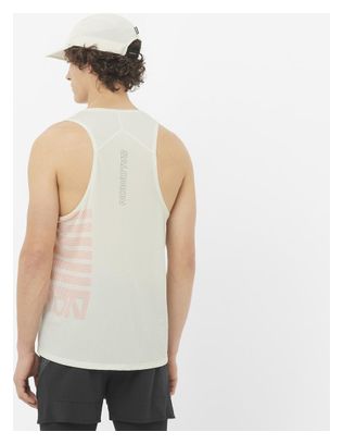 Débardeur Salomon Sense Aero Graphic Blanc/Rouge Homme