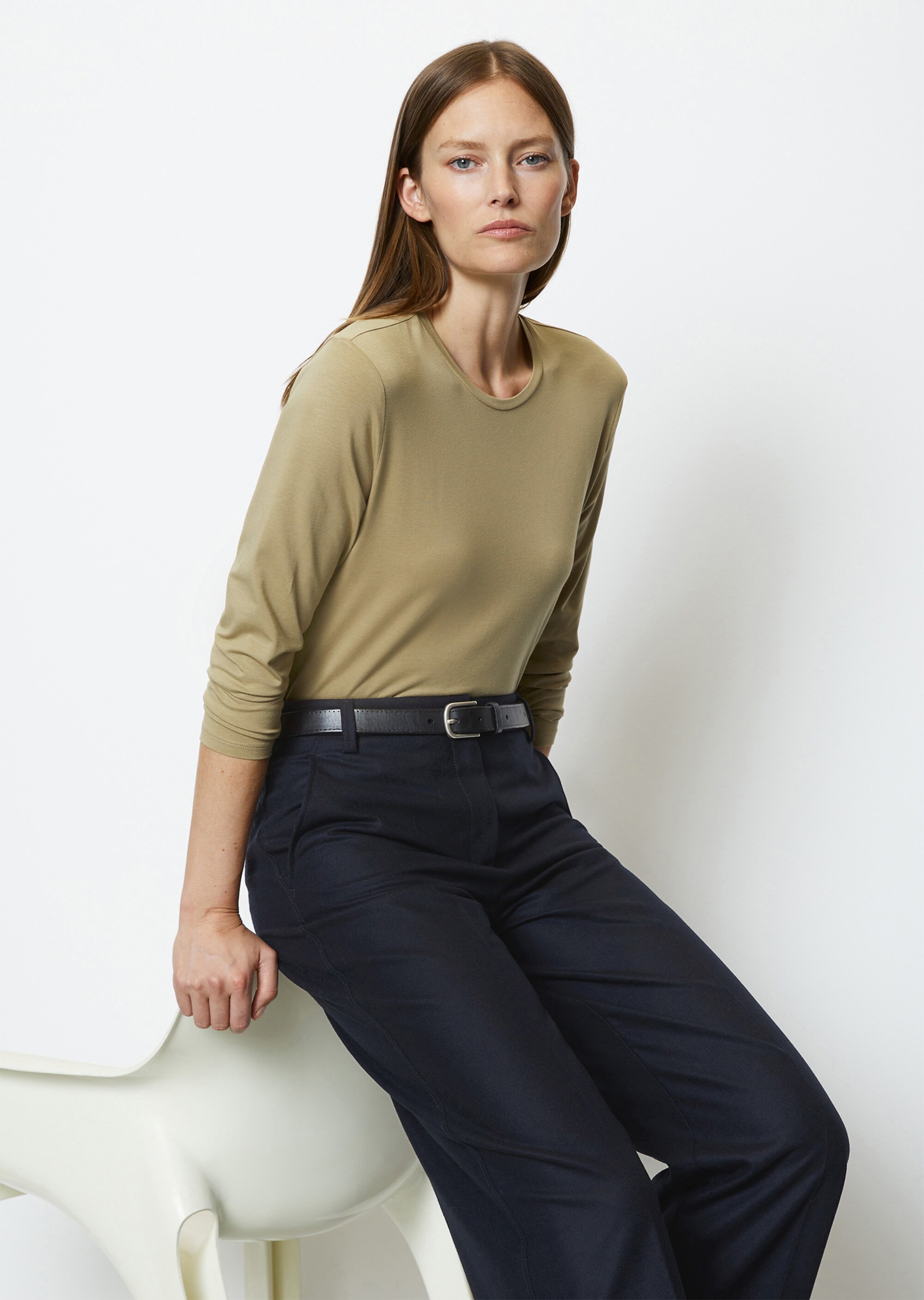Longsleeve regular aus OCS Blended TENCEL™ Modal