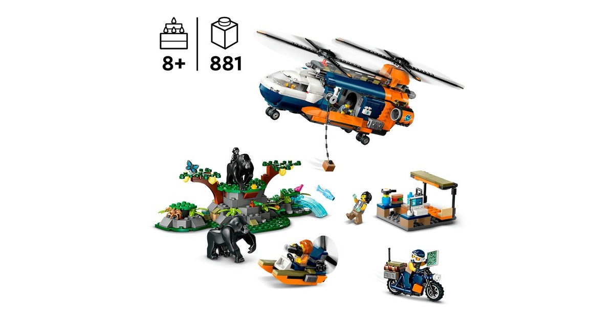 LEGOCity - Jungleonderzoekers: helikopter bij de basis Constructiespeelgoed  (60437)