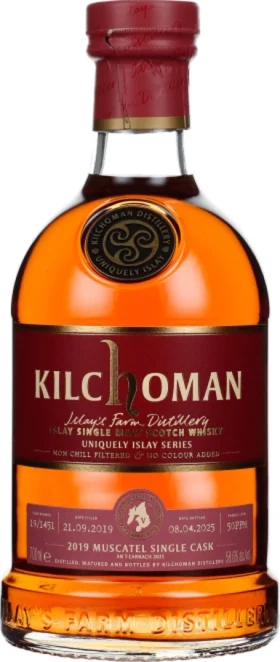 KILCHOMAN VINTAGE 2019 MUSCATEL SINGLE CASK 70CL