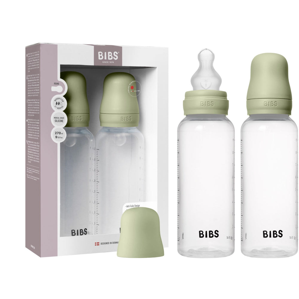 Køb Bibs Sage Baby Flaske Round Silikone 2-Pak 270 Ml Medium Flow