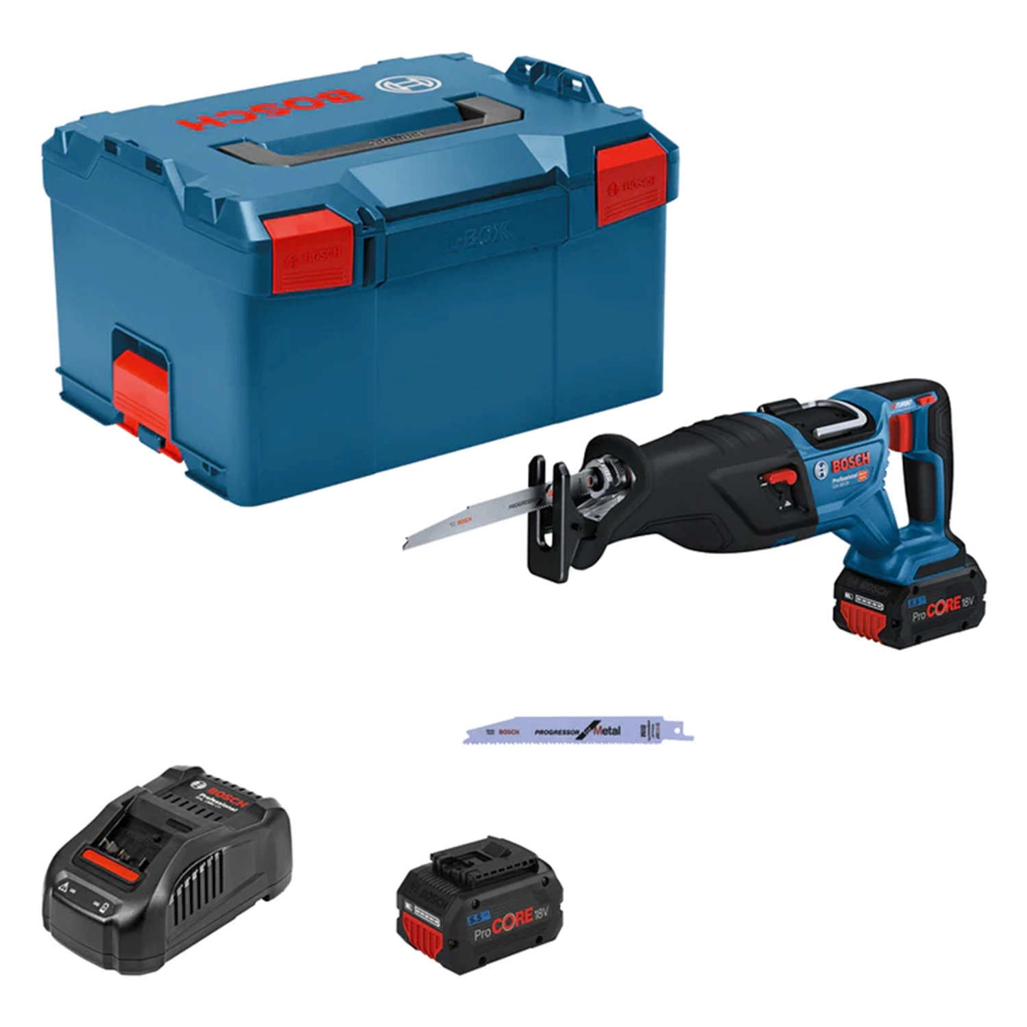 Bosch GSA 18V-28 18V Li-ion Accu reciprozaag set (2x 5.5Ah) in L-Boxx - 28 mm