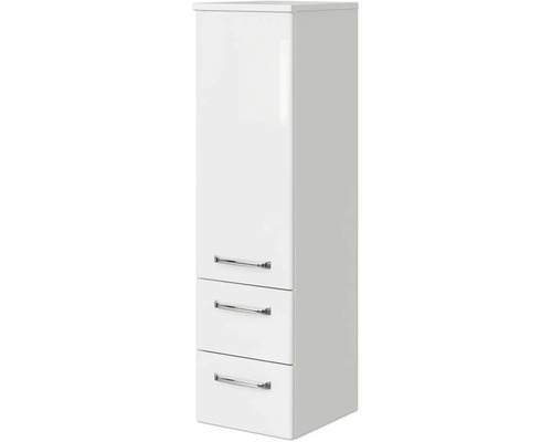 Pelipal Kumba badkamermeubelset (B x H x D 167 x 200 x 50 cm), glanzend witte fronten, 5-delige set inclusief witte mineraalstenen wastafel, halfhoge kast, onderkast en bovenkast (99.1070126093)