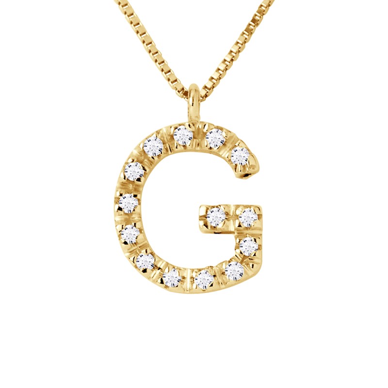 Collier ALPHABET Diamants 0,07 Cts  LETTRE 