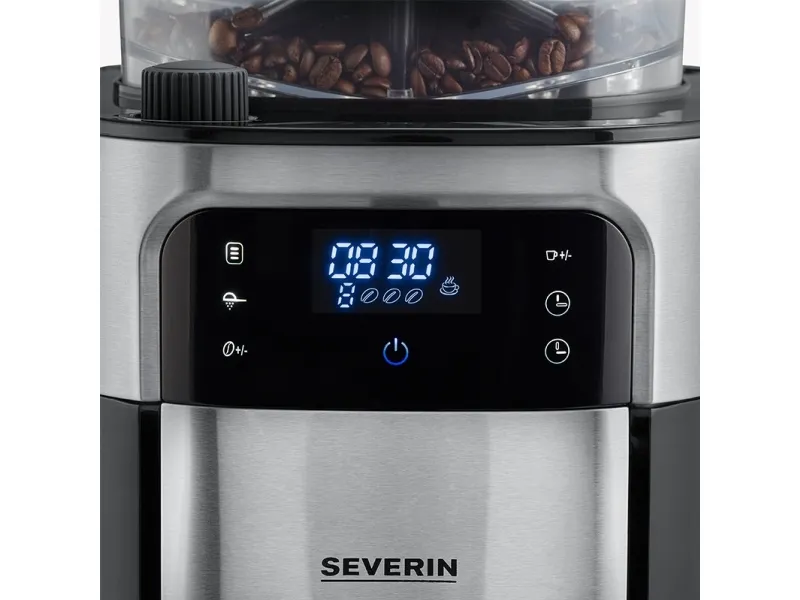 SEVERIN KA 4814 - Kaffemaskine - 8 kopper - børstet rustfrit stål/sort