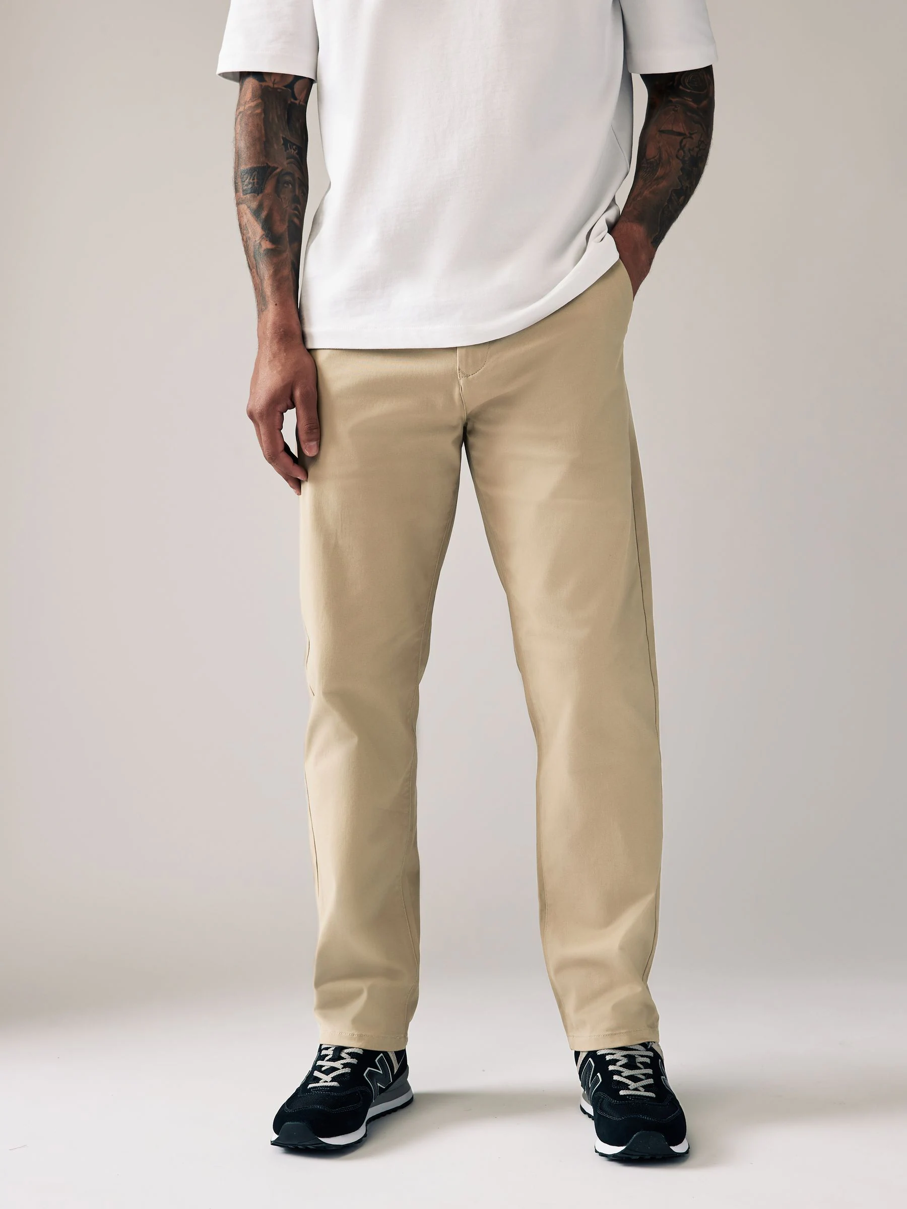 Pastelgeel - Straight fit - Stretchy chino