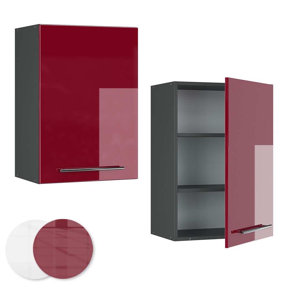 VICCO Hängeschrank 50 cm Bordeaux Hochglanz Küchenschrank Hängeschrank Küchenzeile Fame-Line