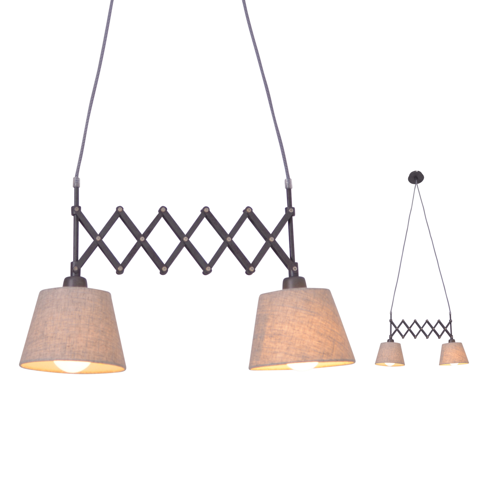 Pendelleuchte ADRIENNE - natur-braun - 2-flammig
