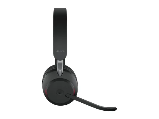 Jabra Evolve2 65 MS Stereo - Headset - på øret - Bluetooth - trådløs - USB-A - støjisolerende - sort - med opladningsstander - Certified for Microsoft Teams