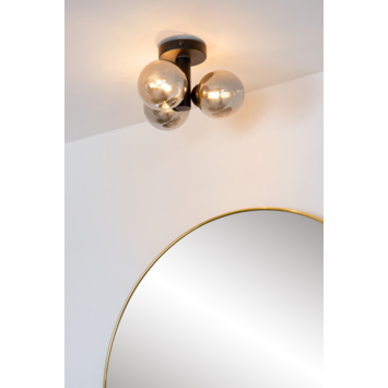 Lucide TRUDY plafonnière badkamer Ø 28 cm IP44 Zwart