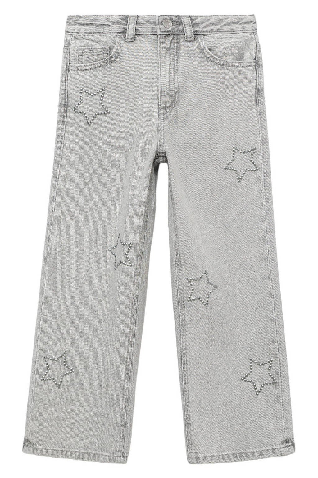 Mango Kids wide leg jeans grey denim