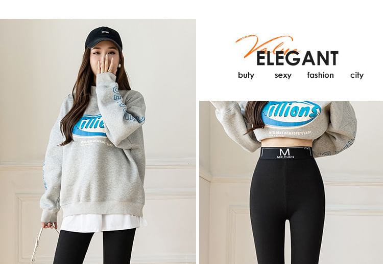 EFO - Legging met fleecevoering en letters