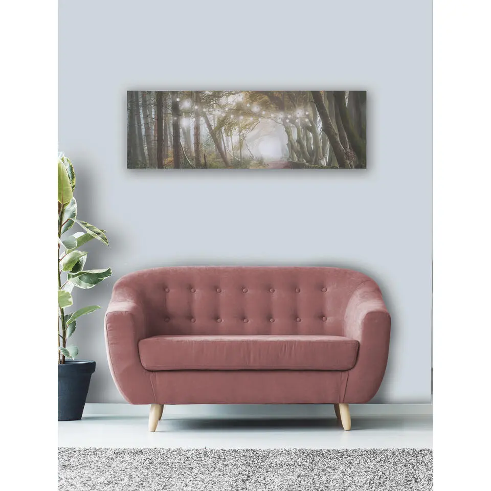 Art for the Home Boswandeling LED Canvas 30x90 cm