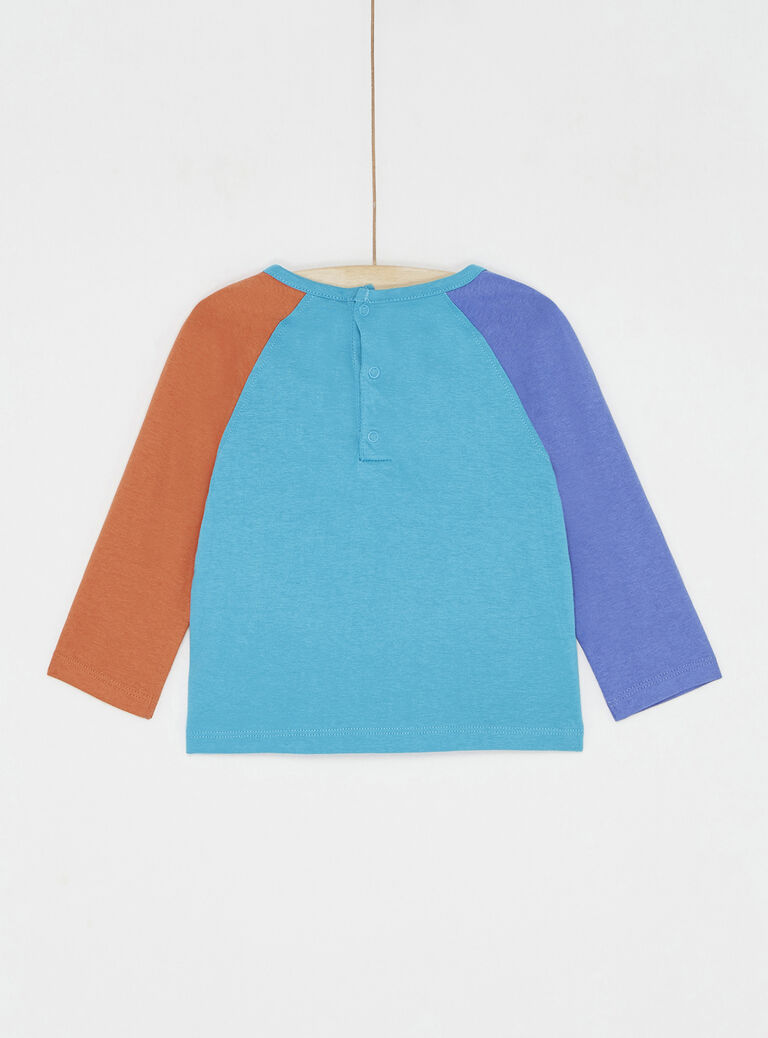 T-shirt turquoise à manches longues pour bébé garçon
