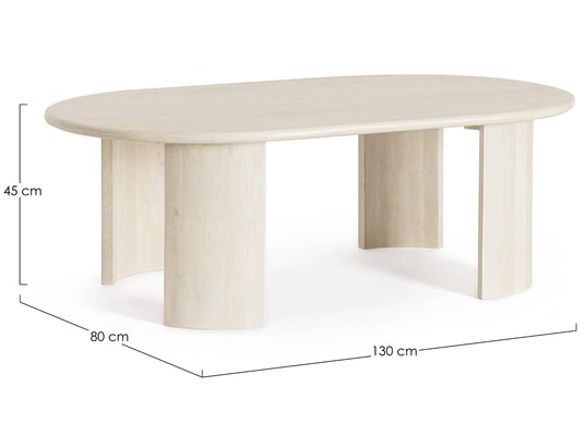 CONCEPT1 - Table basse Orlando naturel 130 x 80 x h45 cm
