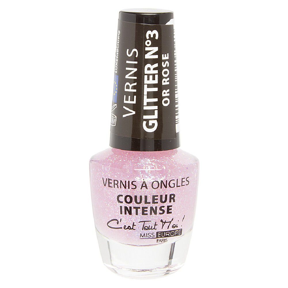 Vernis à ongles glitter rose doré n°03