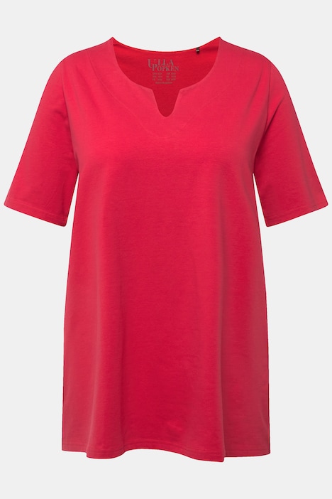 T-Shirt, A-Linie, Tunika-Ausschnitt, Halbarm