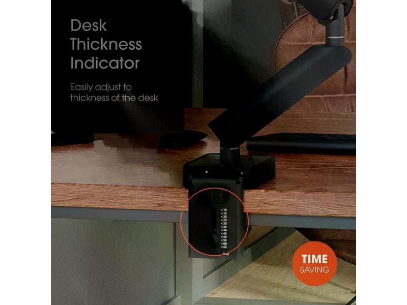 Vogel's Tischhalterung Momo 2137 Motion bis 20 kg – Schwarz Ergonomische Monitorhalterung für jeden Arbeitsplatz