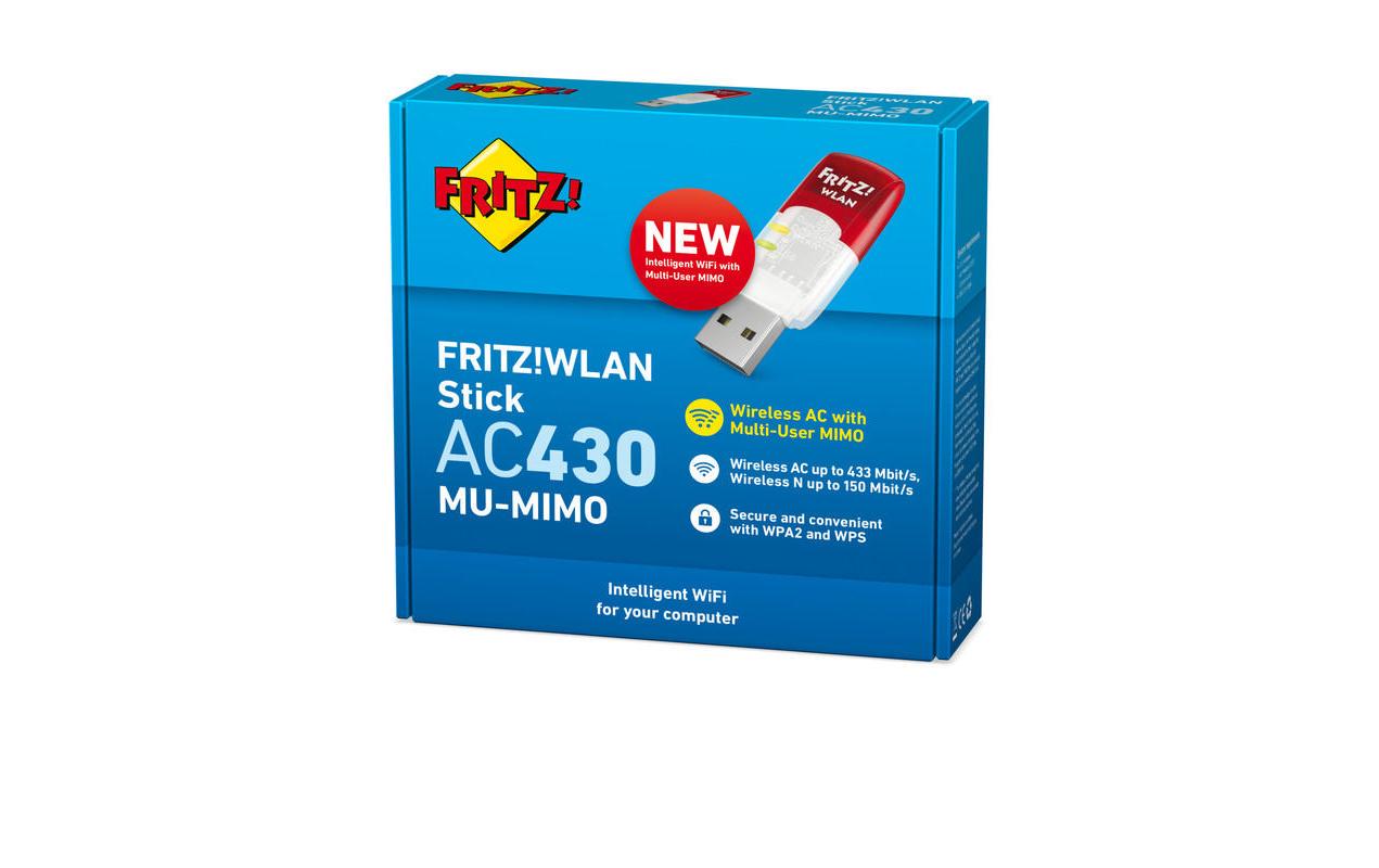 FRITZ!WLAN Stick AC 430 MU-MIMO InternationalUSB-WLAN-Client für drahtlose Funknetze
