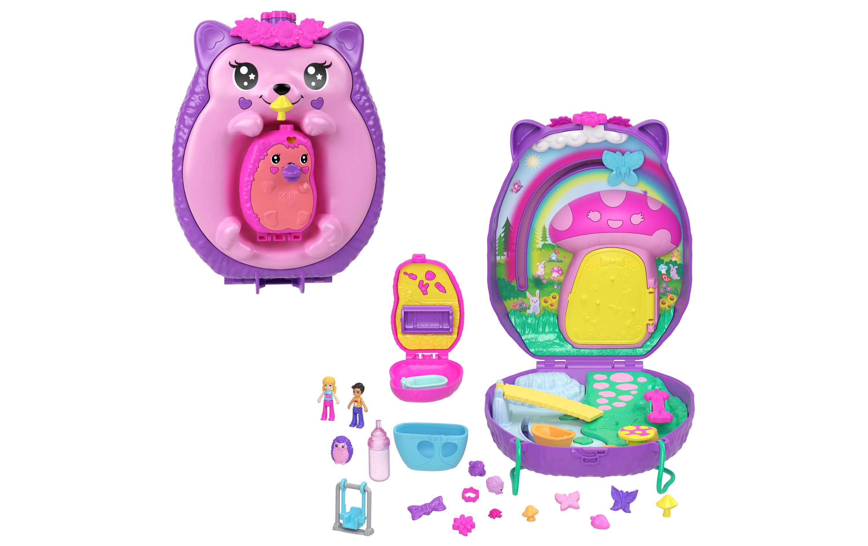 Spielset Igel-Mama & Baby SchatulleHandtaschen-Spielset mit 2 Puppen & 16 Accessoires inklusive Haustieren