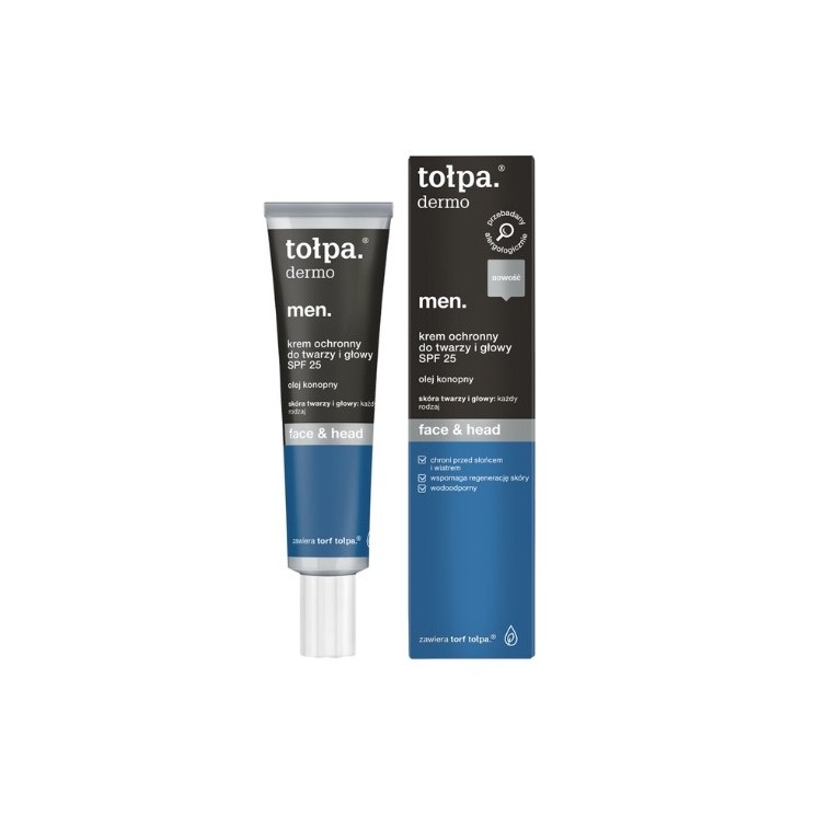 Tołpa Dermo Men Face&Head Schutzcreme für Gesicht und Kopf SPF25 40 ml(31-01-2026)