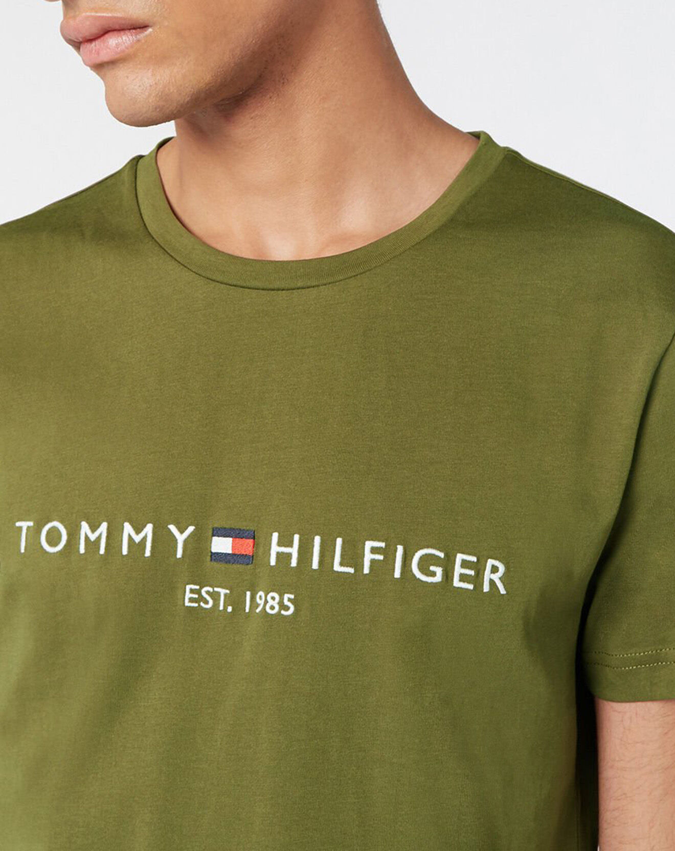 Tommy Hilfiger T-Shirt 100% Coton Bio Tommy Logo kaki