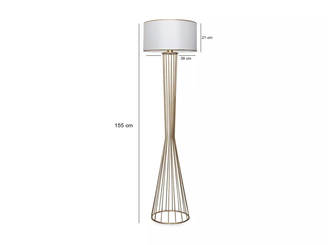 Lampadaire en métal doré Lamp
