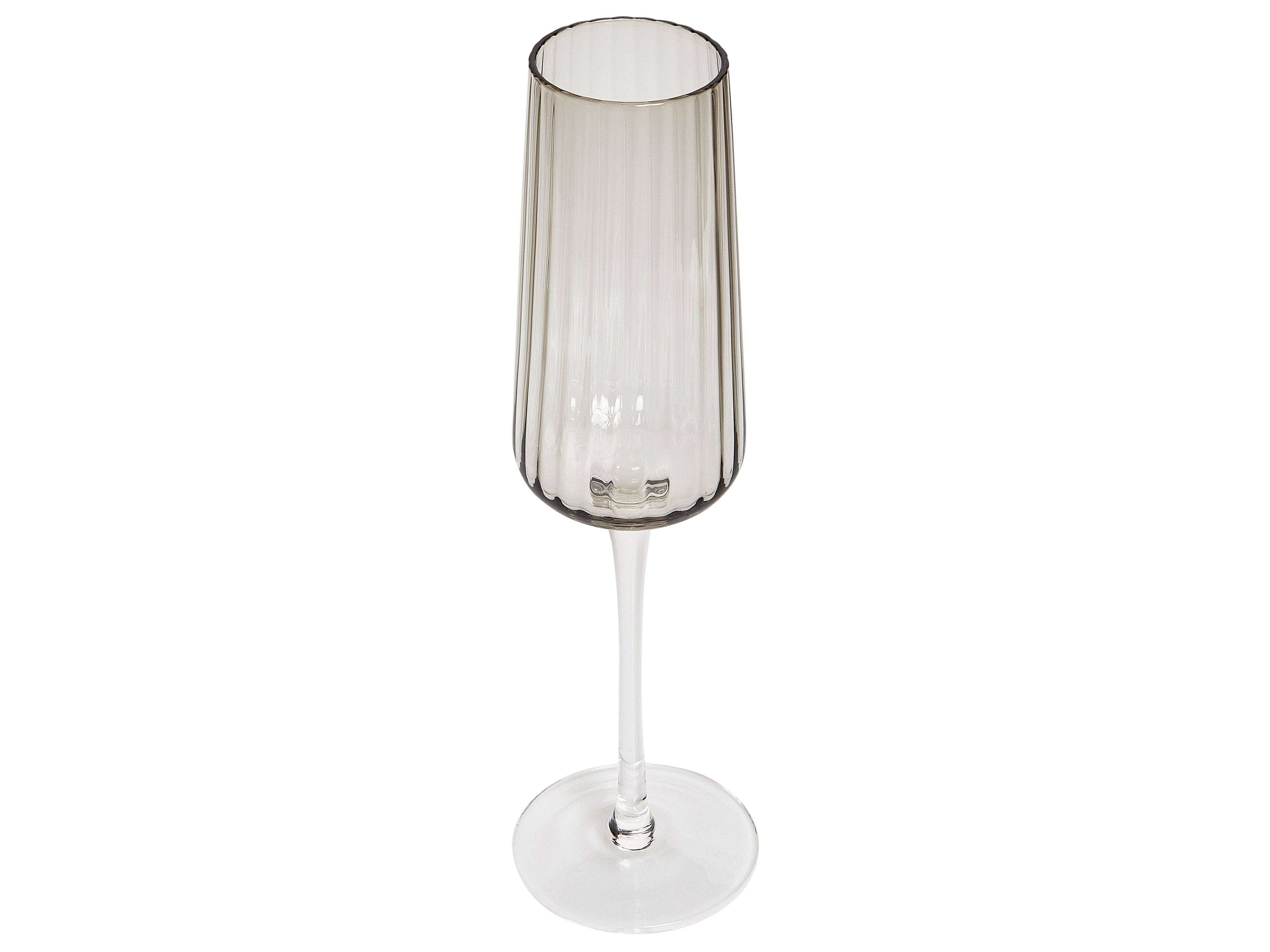 Set van 4 champagneglazen QUARTZ 230 ml Grijs
