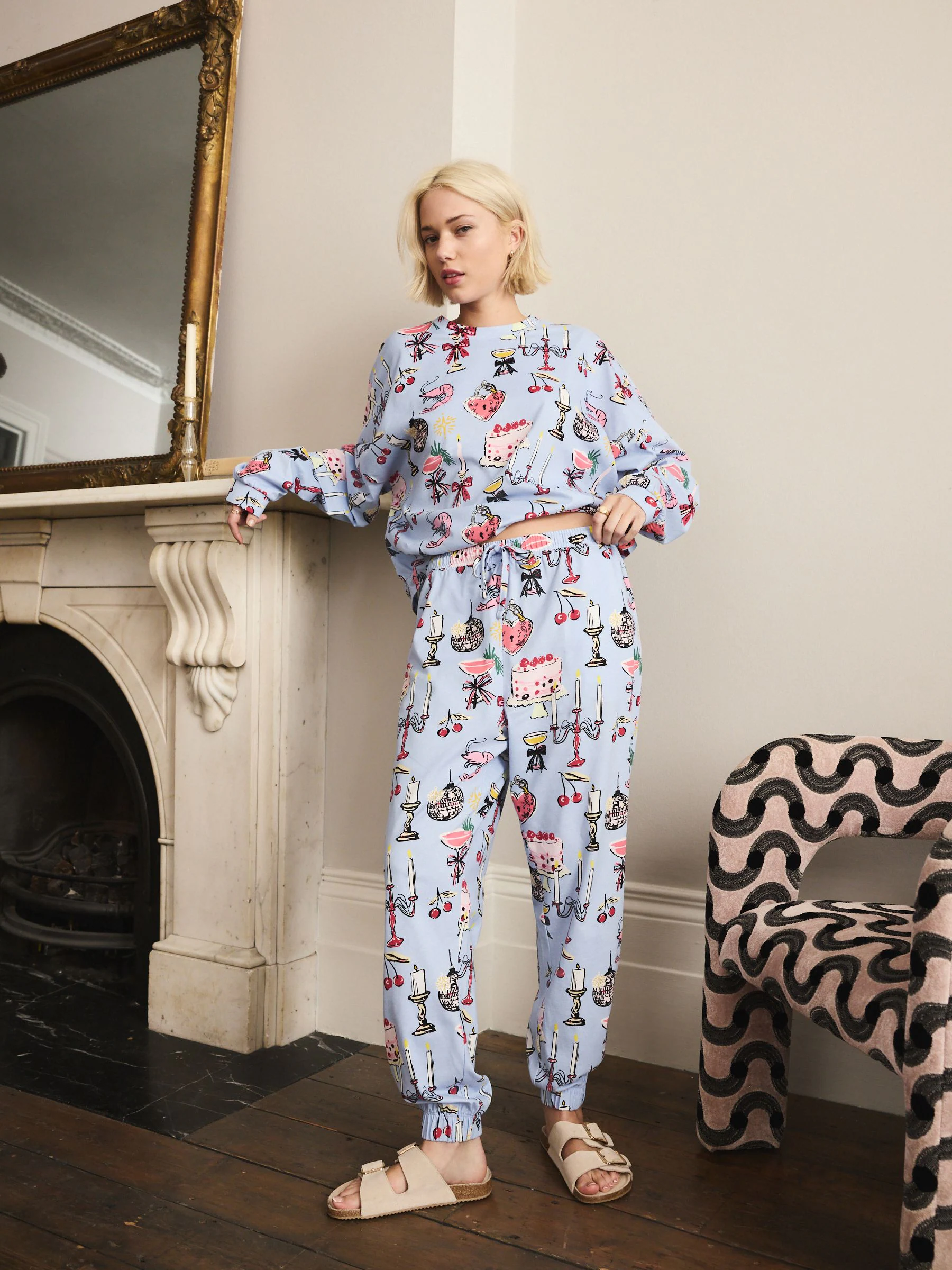 Blauwe Kaarsen - Pyjama met lange mouwen