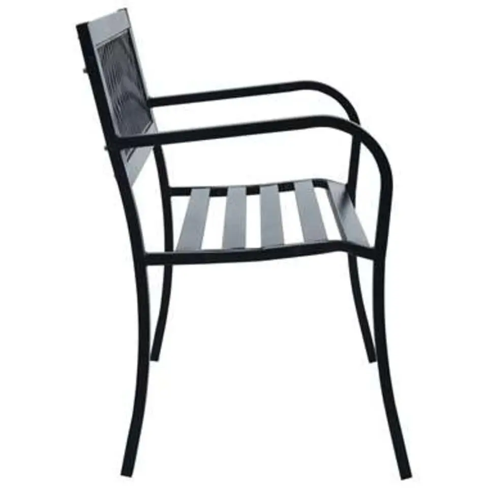 vidaXL - Tuinbank - Zwart - Metaal - 125 cm