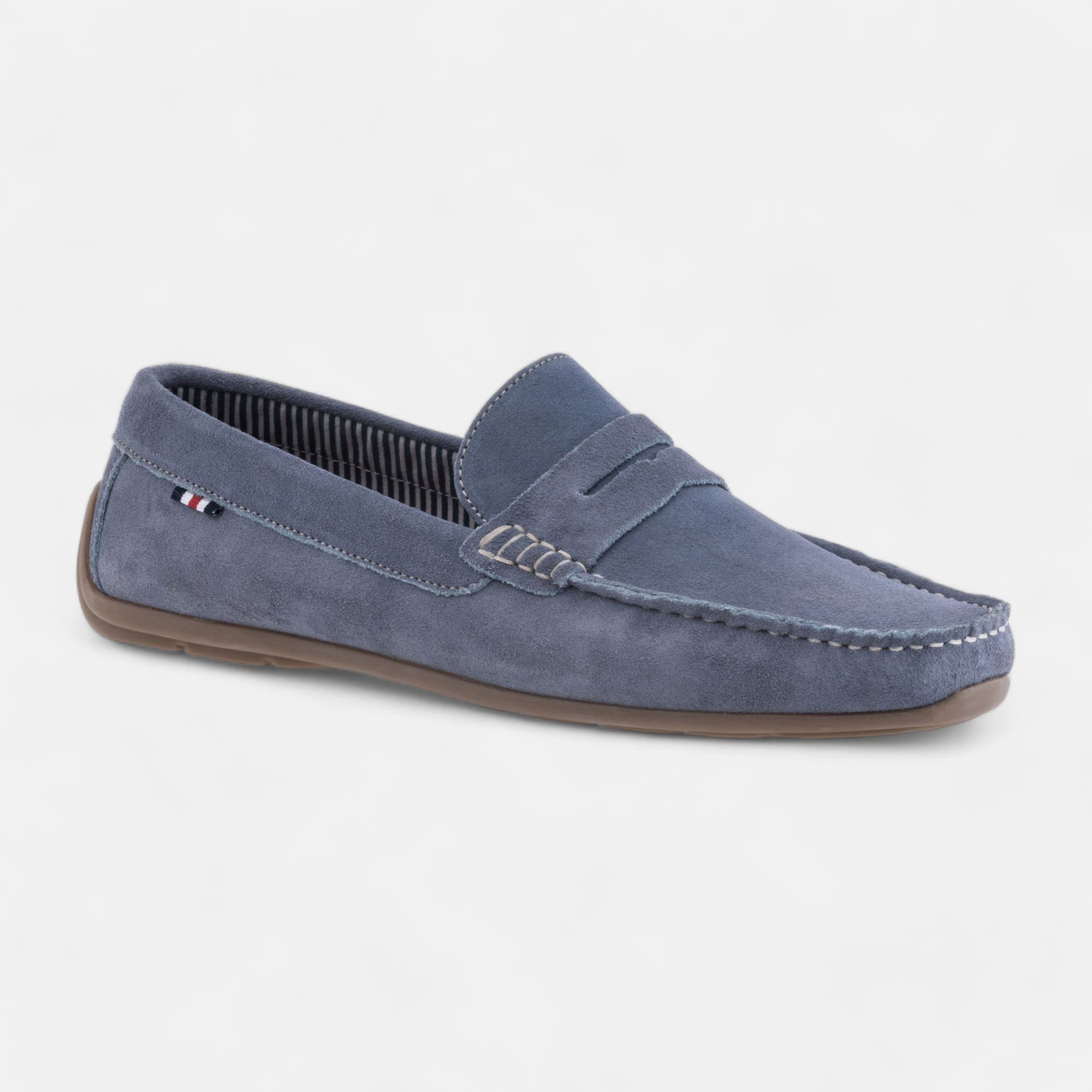 Mocassins Homme en cuir bleu ciel