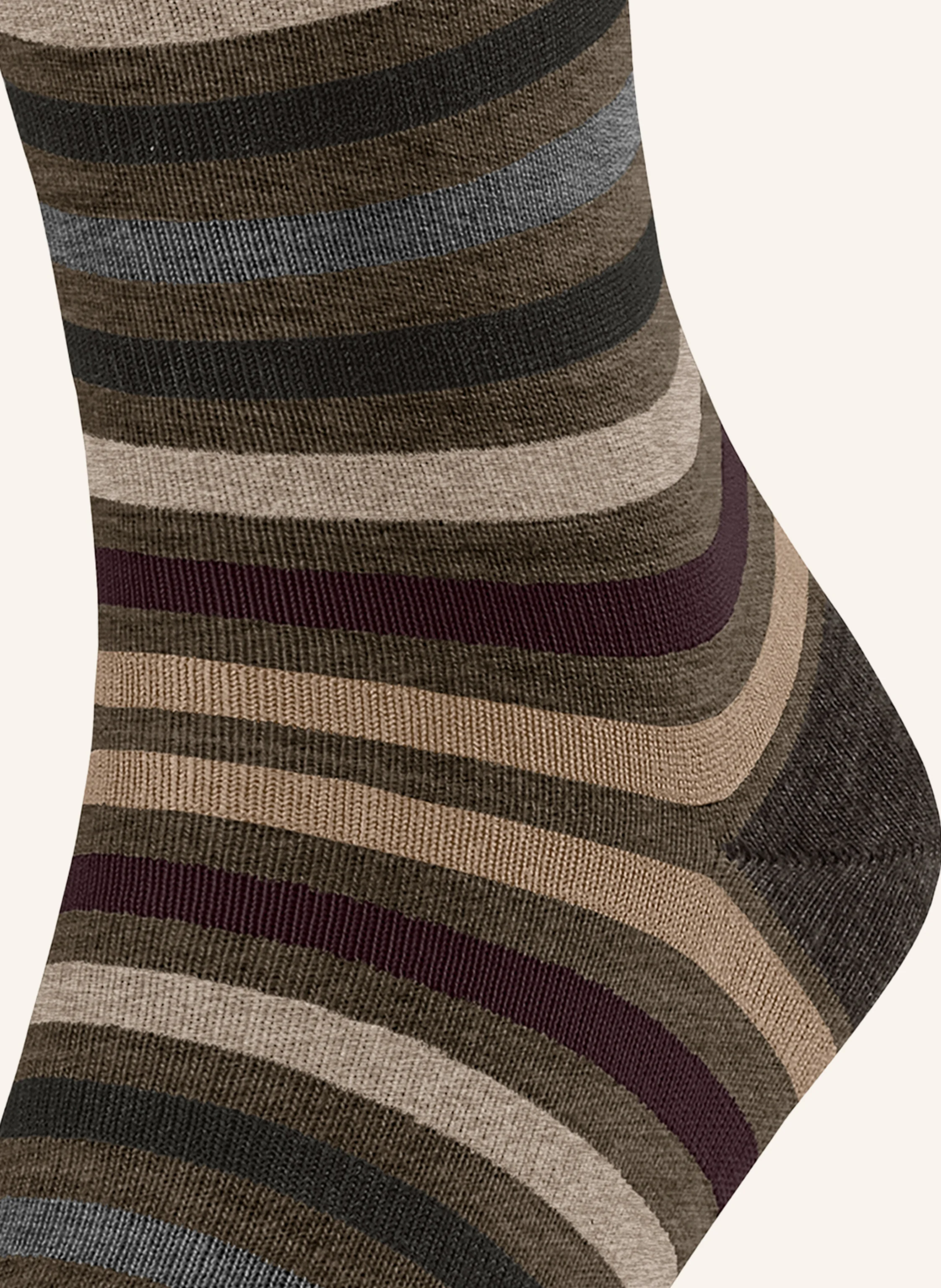 FALKE Strümpfe TINTED STRIPE mit Merinowolle