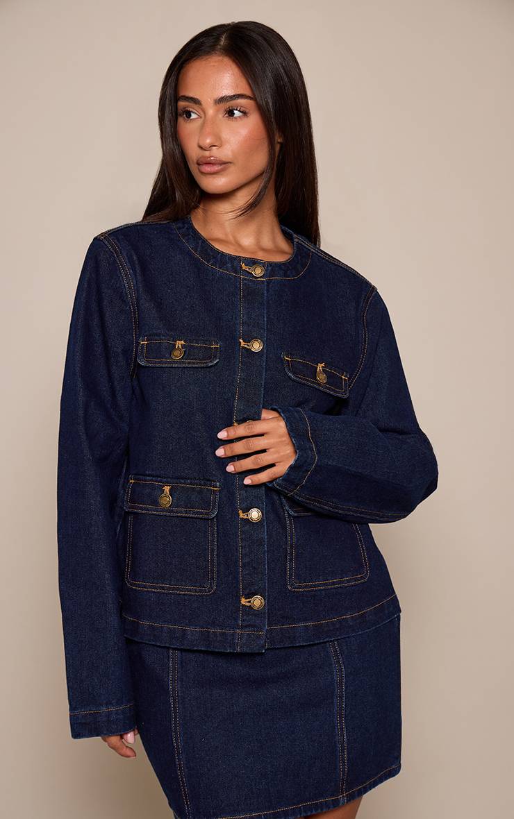 Bleu Indigo Jupe Mini Trapèze Petite