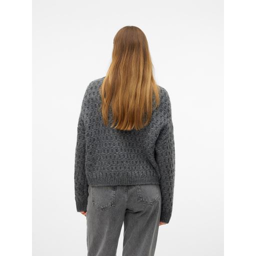 Vero Moda Carlie Polo Neck Cardigan, Medium Grey Melange, M