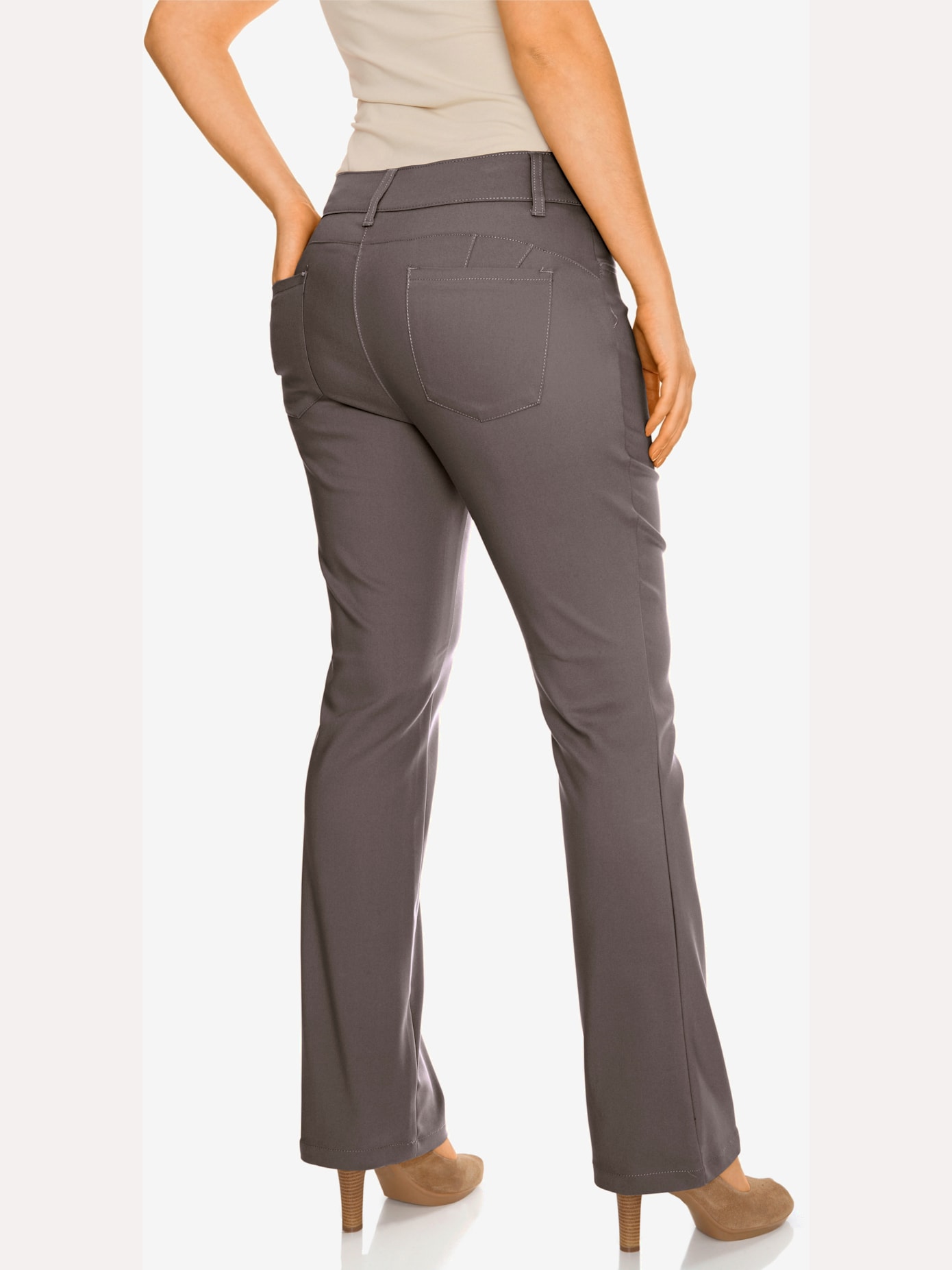Pantalon effet ventre plat coupe bootcut tendance