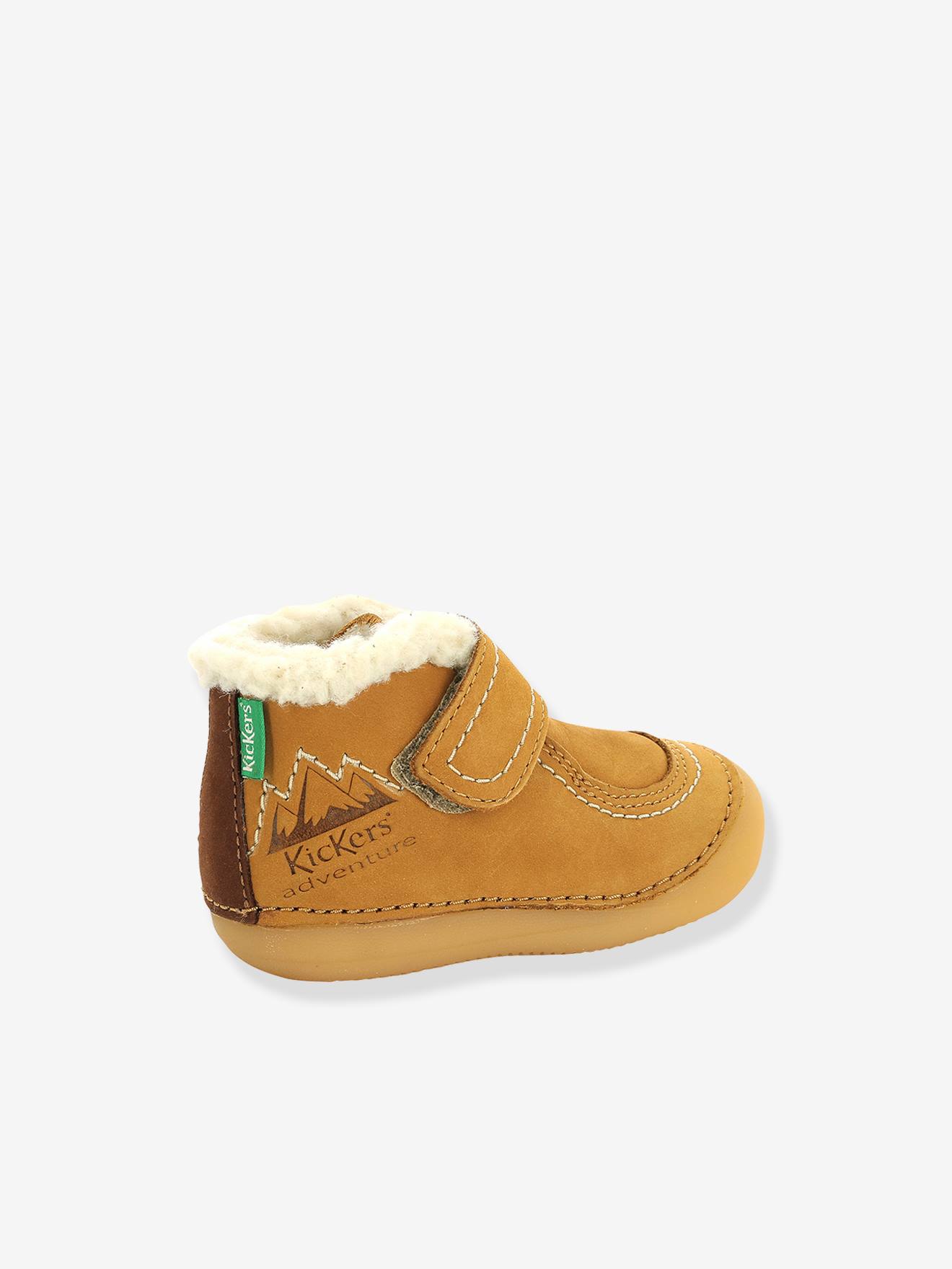 Sapatinhos de couro para bebês Somoons KICKERS® First Steps, cor caramelo